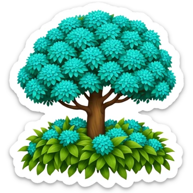 Turquoise colored bush  sticker