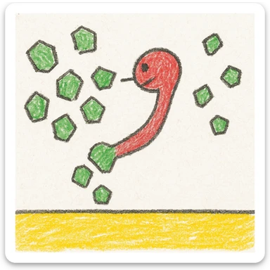 Ultra-detailed illustration of enzyme digestion: Red amylase breaking green starch into sugars near a yellow cell membrane. Clean white background, no text. Scientific but simple sticker