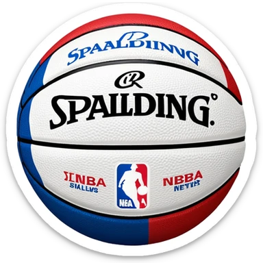 Basketball with Spalding and NBA logos, colored in white, blue, and red stripes (Russian flag colors) sticker