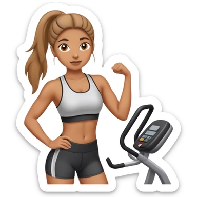 girle at gym sticker