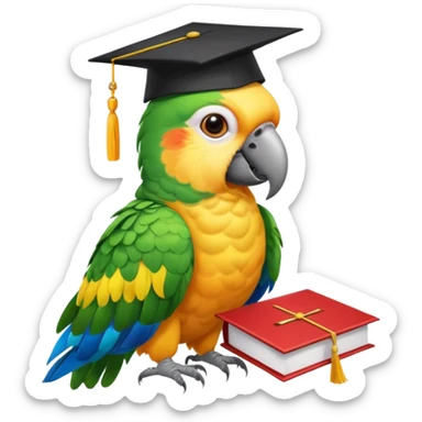 parrot graduate college sticker