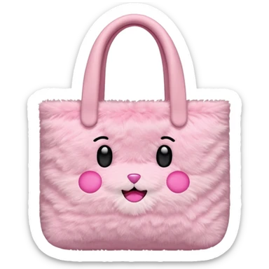 pink plush tote bag  sticker