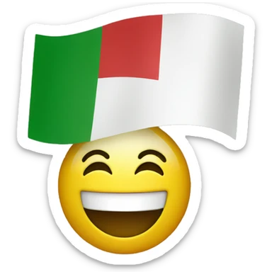 mix flag Italy and a happy face sticker