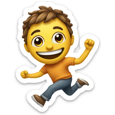 Happy emoji kicking feet sticker