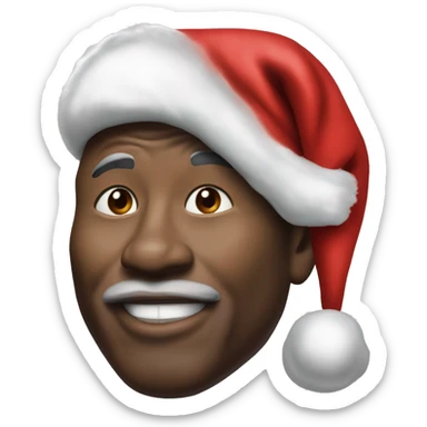 Micheal Jordan wearing a Santa hat sticker