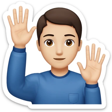 A person holding your hands up and on the left-hand, it says six on the right one it says seven sticker