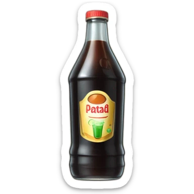 botella de plástico cortada a la mitad usada como vaso con fernet con coca dentro sticker