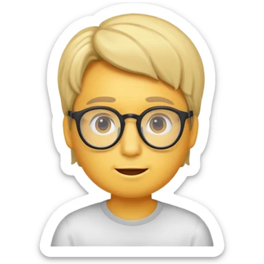 Erstelle mir eine Emoji von einem Jungen. Herkunft: Südamerika, Jung und Gutaussehend, mit durchsichtiger Brille und anderer Frisur  sticker