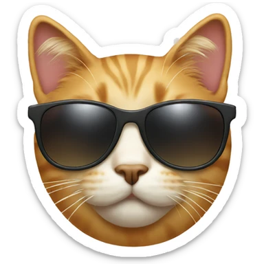 Cat with sunglasses sticker