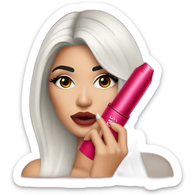 Kylie Jenner holding her lipstick  sticker