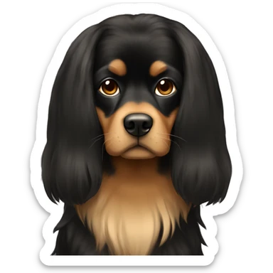 Black and tan long hair chiuhuaha emoji  sticker