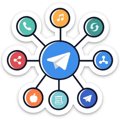 neural network node connection diagram, simplified for telegram sticker