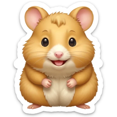 Yellow hamster, smiling, energetic pose
 sticker