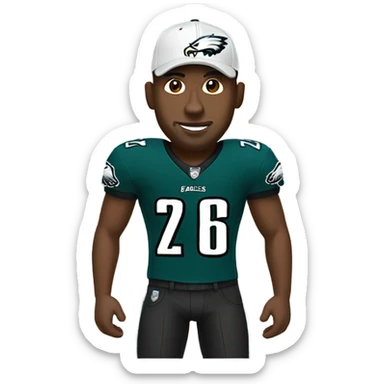 Black man with eagles jersey and hat on  sticker