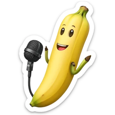 microphone made of banana sticker