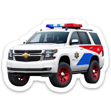 Emergency Response SUV - Chevrolet Tahoe (Model Year: 2021) (Iconic colour: White with red/blue sirens) sticker