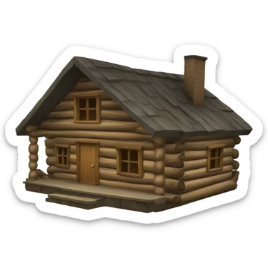 Log cabin sticker