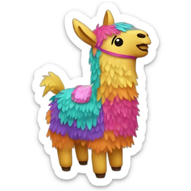 colorful llama-shaped pinata sticker