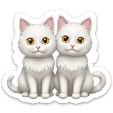 two white cats sticker