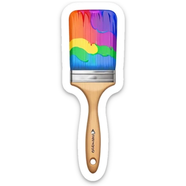 paint brush with raindow paint sticker