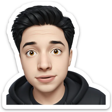 black haired boy indoors sticker