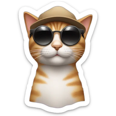 Cat with sunglasses and a Cappy sticker