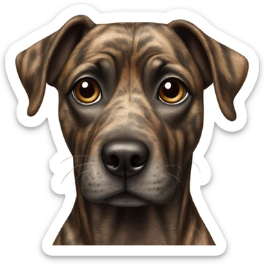 realistic dog portrait photography brindle color sticker