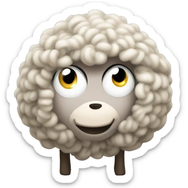 Curls of lamb's wool sticker