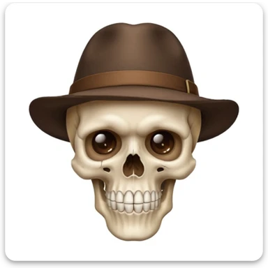 Skull wearing brown hat and hand sing to silence  sticker