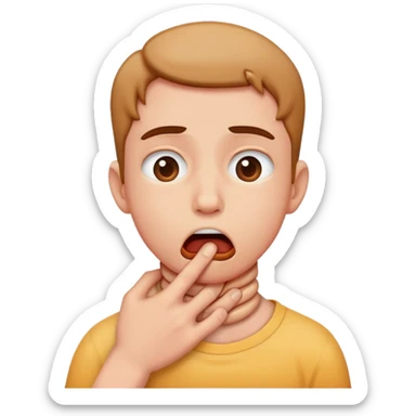 A person chocking themselves sticker