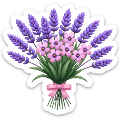 A beautiful bouquet of lavender and pink flowers sticker