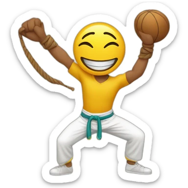 Smily face Emoji playing capoeira  sticker