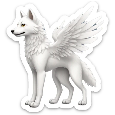 White Winged Wolf full body sticker