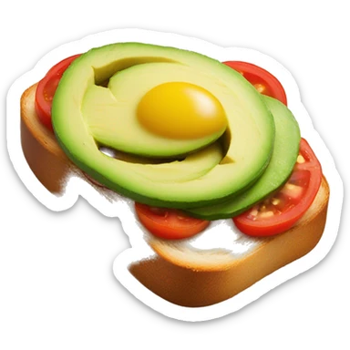 Avocado toast with tomatos and onions sticker