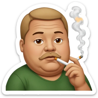 Fat guy and weed sticker