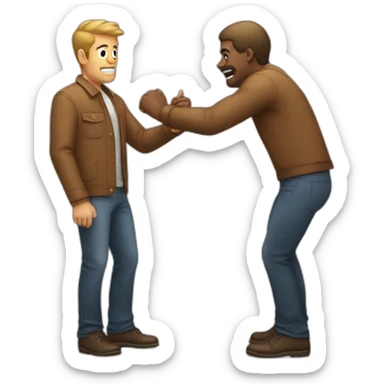 A man slaps another man sticker