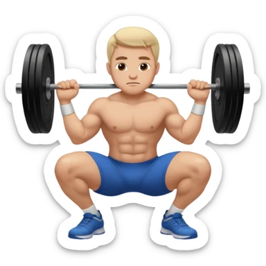 Guy squating no weights sticker