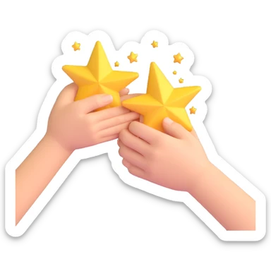 two hands shaking with sparkles sticker