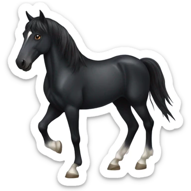 Black horse sticker