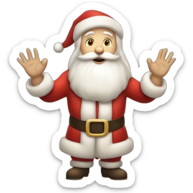 Full height Actively gesturing with hands pale skin Santa Claus sticker