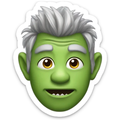 Trolls face  sticker