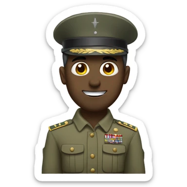Soldier standing behind a general  sticker