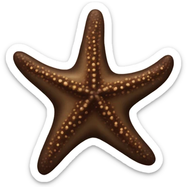 A large dark brown starfish sticker