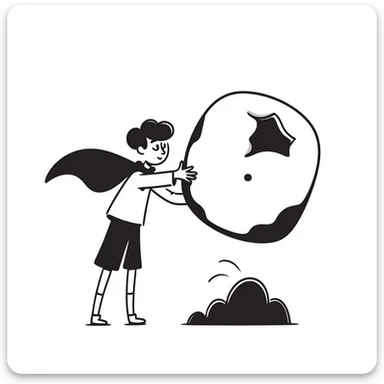 Superhuman with super strength lifting heavy objects sticker