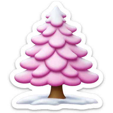 Pink Christmas tree with snow sticker