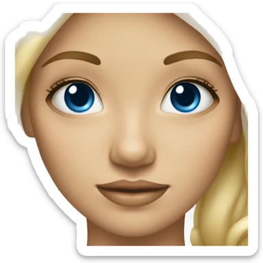 fille blonde yeux bleu maquillée sticker