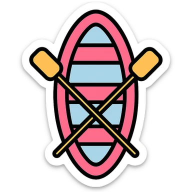 pink rowing boat sticker