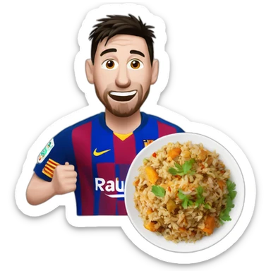 Messi eat uzbek pilaf sticker