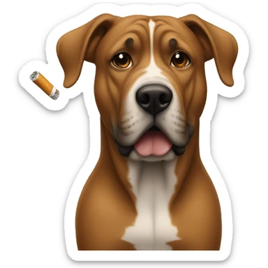 big dawg with a cigarette sticker