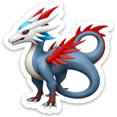 Silvally-Nargacuga-Kyurem-Latias-Salandit-Pokémon-Fakémon-fusion-animal-hybrid-creature sticker